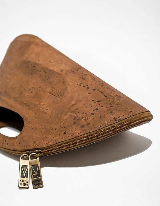 Bolsa SHELL em Cortiça Castanha