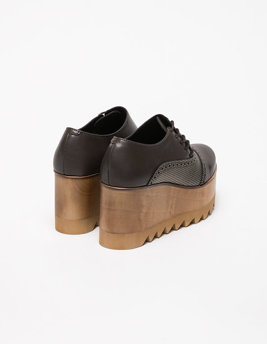 Sapatos Dali Derby Castanho & Ouro