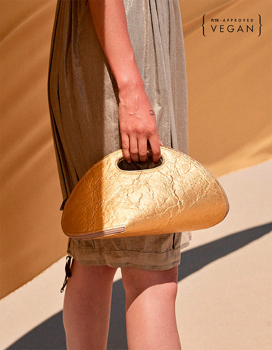 Bolsa SHELL em Pinatex Dourado