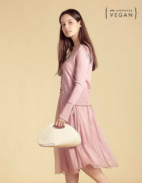 Bolsa SHELL em Pinatex Branco