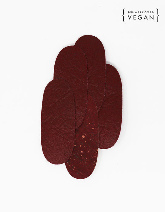 Pieces - Alfinete Assimétrico - Pinatex  Bordeaux  e Cortiça Bordeaux