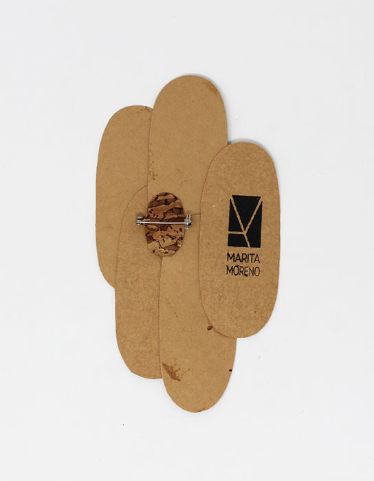 Pieces - Alfinete Assimétrico - Cortiça Natural