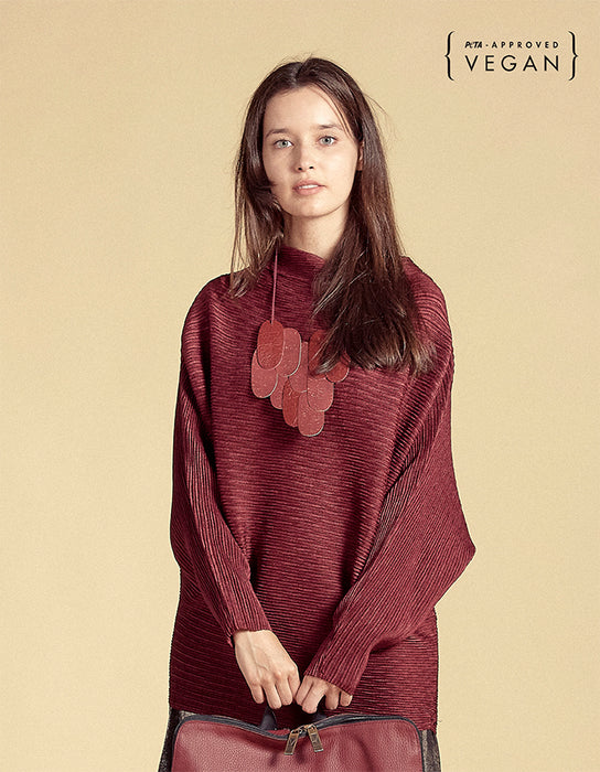 Pieces Assymmetrical M - Bordeaux Pinatex & Cork