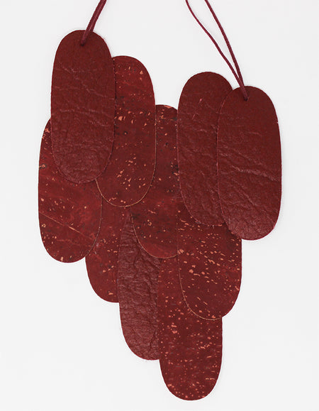 Pieces Assymmetrical M - Bordeaux Pinatex & Cork