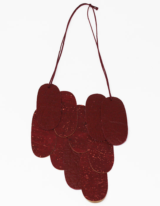 Pieces Assymmetrical M - Bordeaux Pinatex & Cork