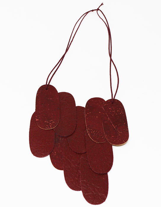 Pieces Assymmetrical M - Bordeaux Pinatex & Cork