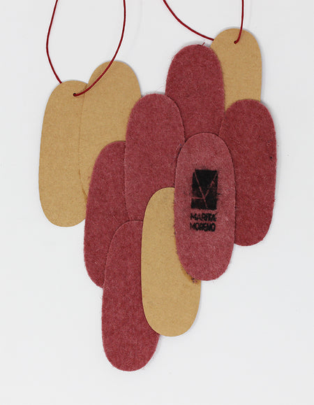 Pieces Assymmetrical M - Pink Pinatex & Red Cork