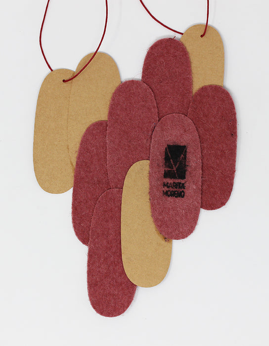 Pieces Assymmetrical M - Pink Pinatex & Red Cork