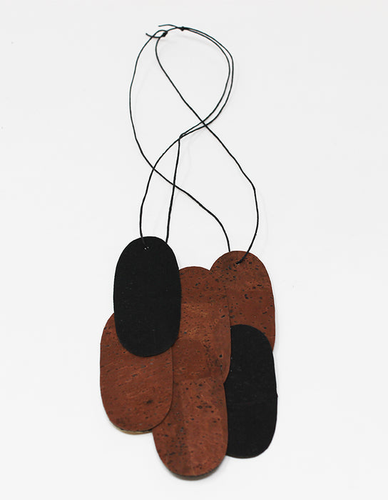 Pieces Assymmetrical S - Brown & Black Cork