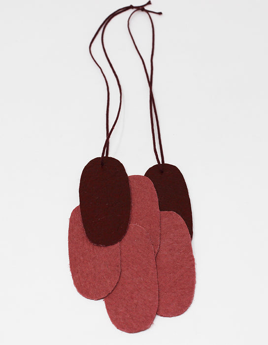 Pieces Assymmetrical S - Pink & Bordeaux Pinatex